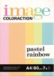 Krāsains papīrs A4 Image Coloraction pastel rainbow 80g, 7 krāsas x 10 loksnes 