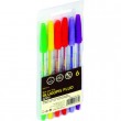 Pildspalvu komplekts lodīšu 1mm  6 krāsas Fluo 